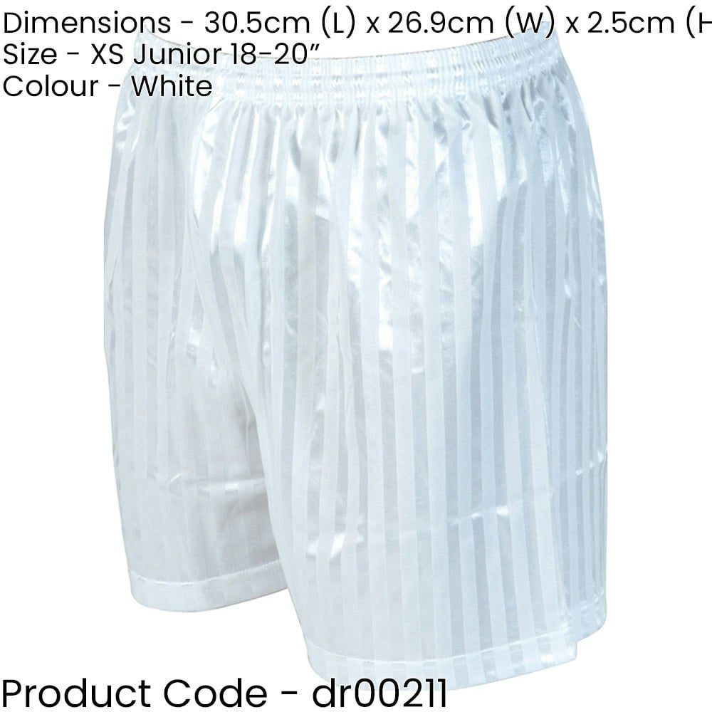 XS - WHITE Junior Sports Continental Stripe Training Shorts Bottoms - Football