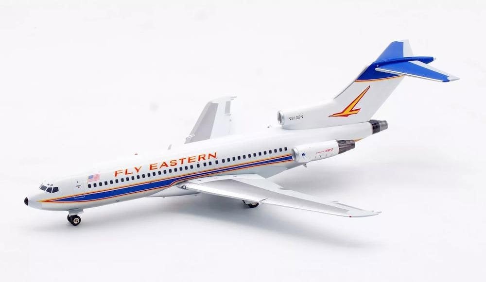 InFlight200 Eastern Lines Boeing 727-100 N8102N Polished With Stand 1:200 Scale Inflight200 IF721EA1024P