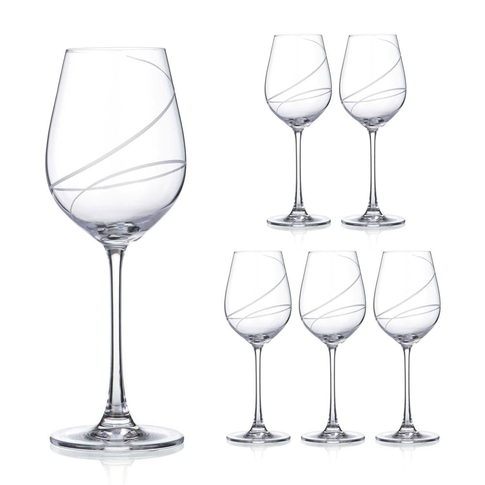 Diamante Aurora Red Wine Glasses - Set of 6