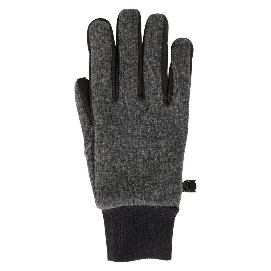Mountain Warehouse Mens Windproof Faux Fur Lined Touch Gloves - Grey - Grey