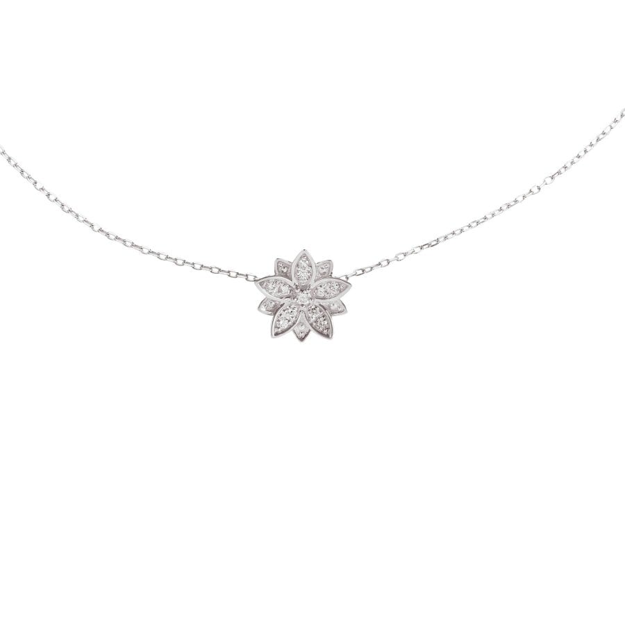 BLOOMTINE Eternal Bloom™ 14K White Gold Diamond Flower Choker / Necklace