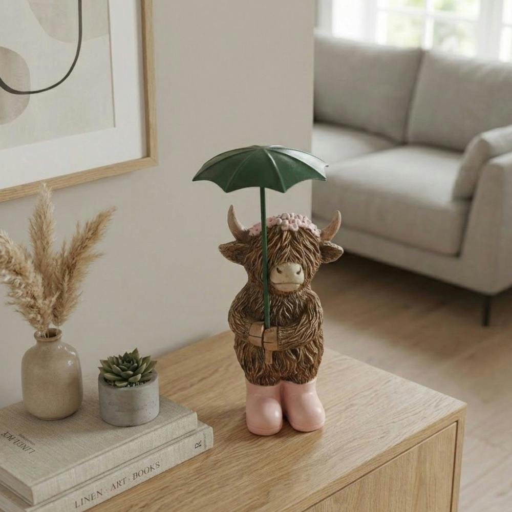 Garden Greatness Highland Cow Rainy Days Ornament
