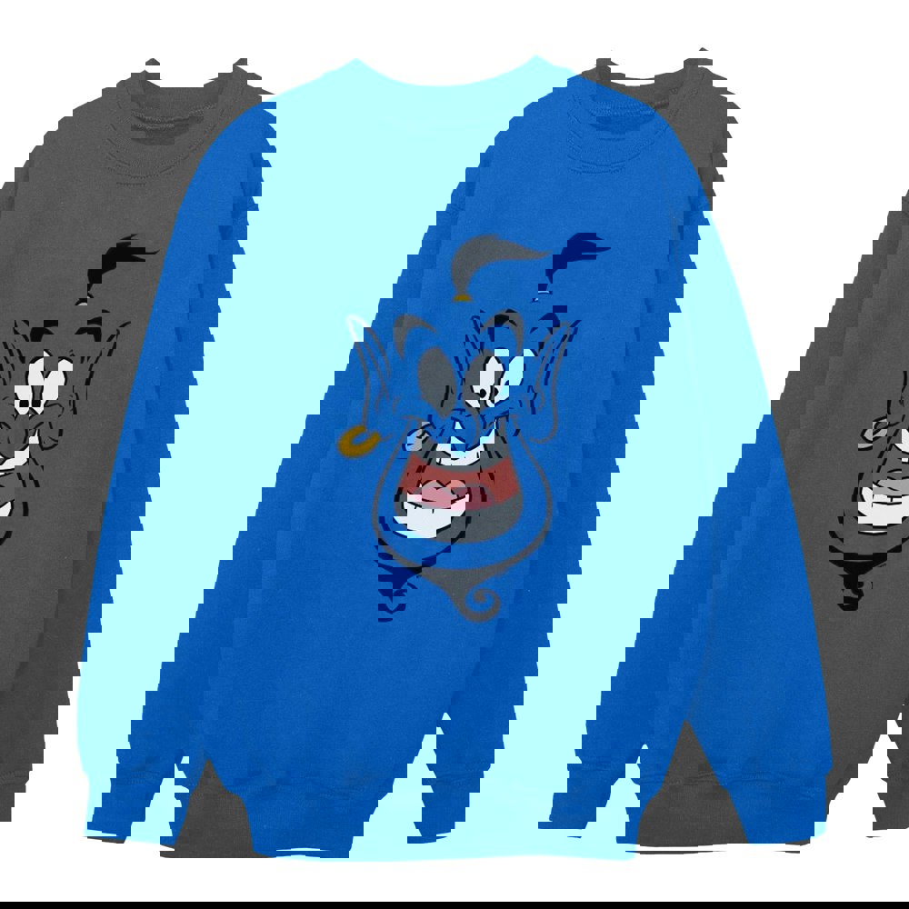 Disney Girls Aladdin Genie Face Sweatshirt - Royal Blue