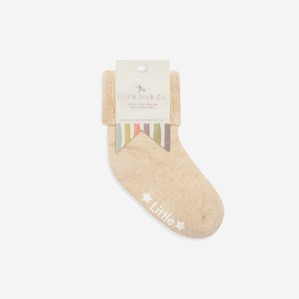 Little Sock Co. Cosy Stay On Winter Warm Non Slip Socks - 3 Pack in Biscuit