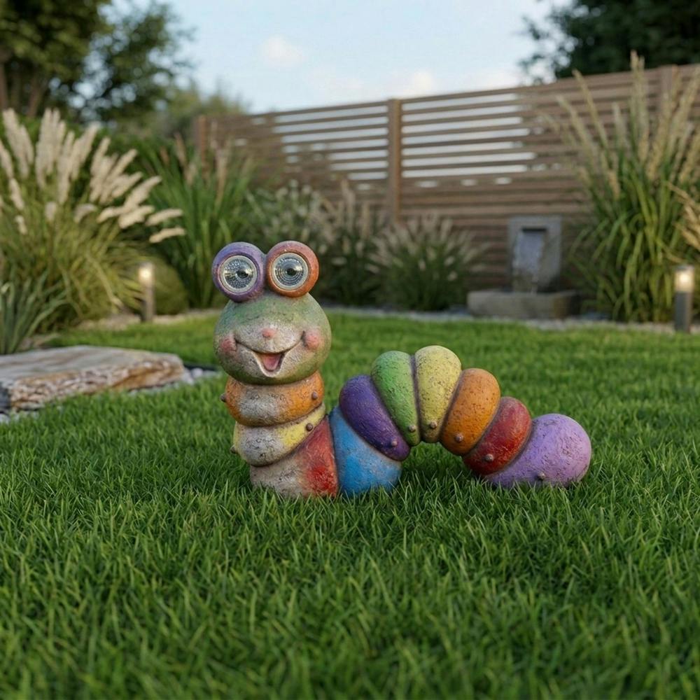 Garden Greatness Rolling Eyes Solar Garden Caterpillar Light
