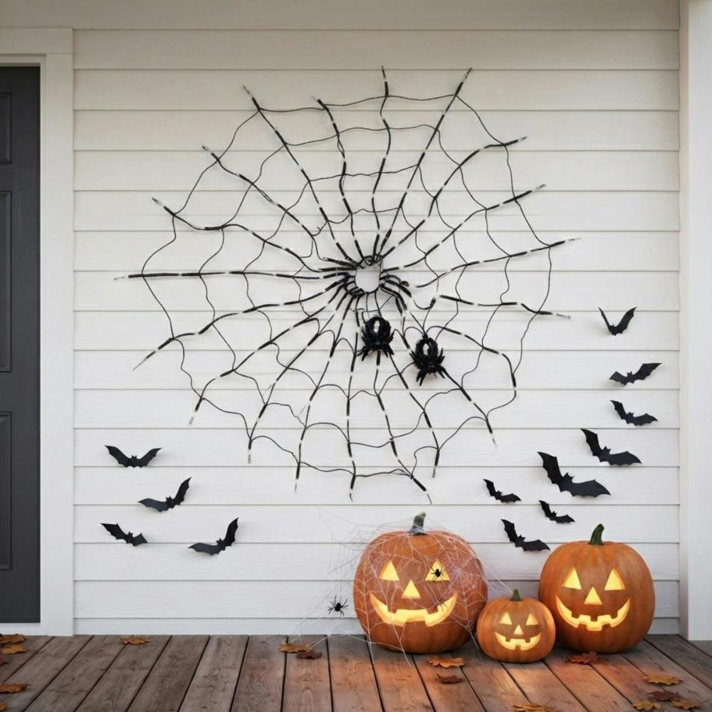 Garden Greatness Spooky Light Up Spiders and Web