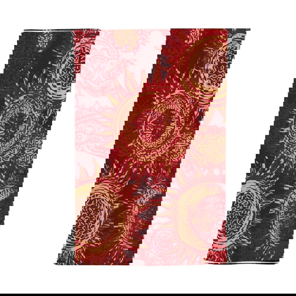 Warren Reed Abstract Red Moon and Sun Tea Towel