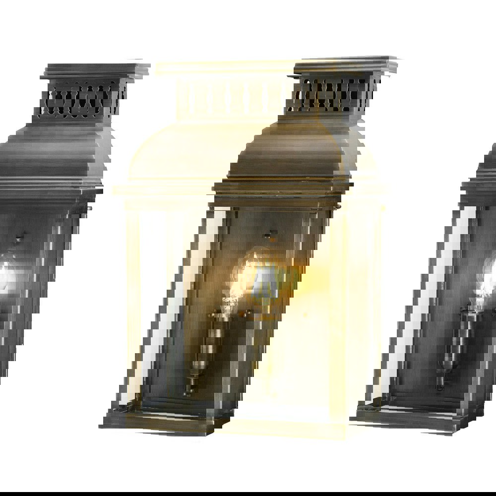 Outdoor IP44 Wall Light Aged Brass LED E27 100W d02568 Loops