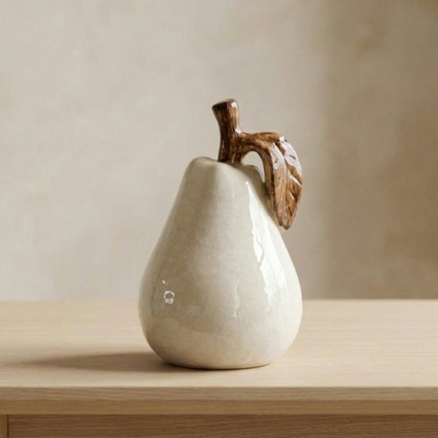 Garden Greatness Ceramic Glazed Pear Decorative Ornament