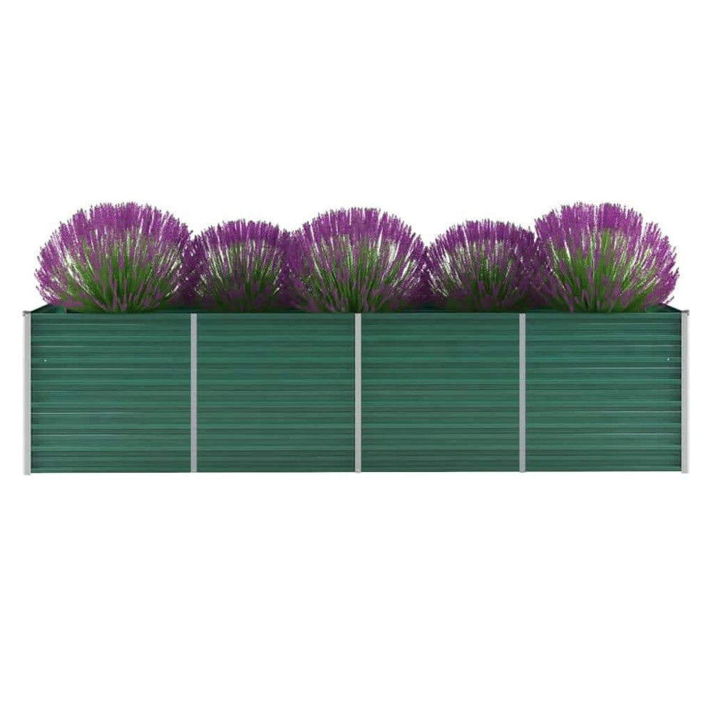 Berkfield Garden Raised Bed Galvanised Steel 320x80x77 cm Green