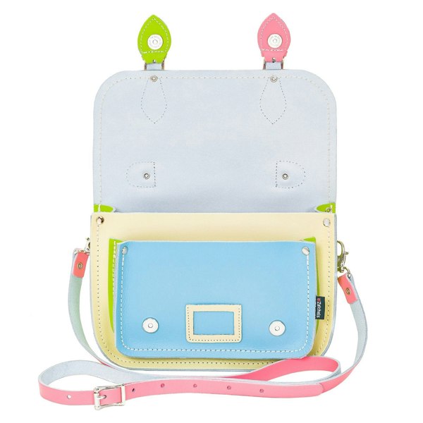 Pastel Kaleidoscope Leather Midi Satchel - Midi Satchel - Zatchels