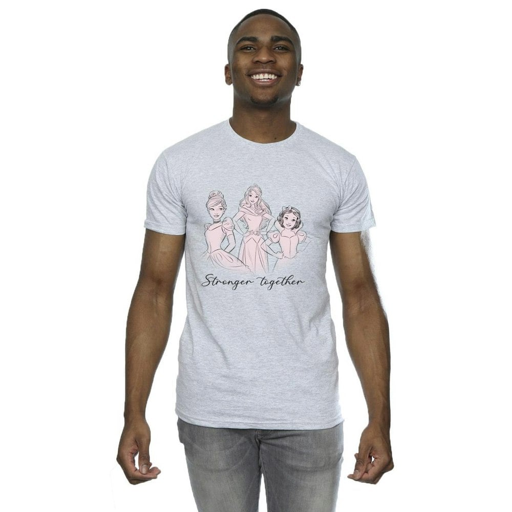 Disney Mens Princesses Stronger Together T-Shirt - Sports Grey