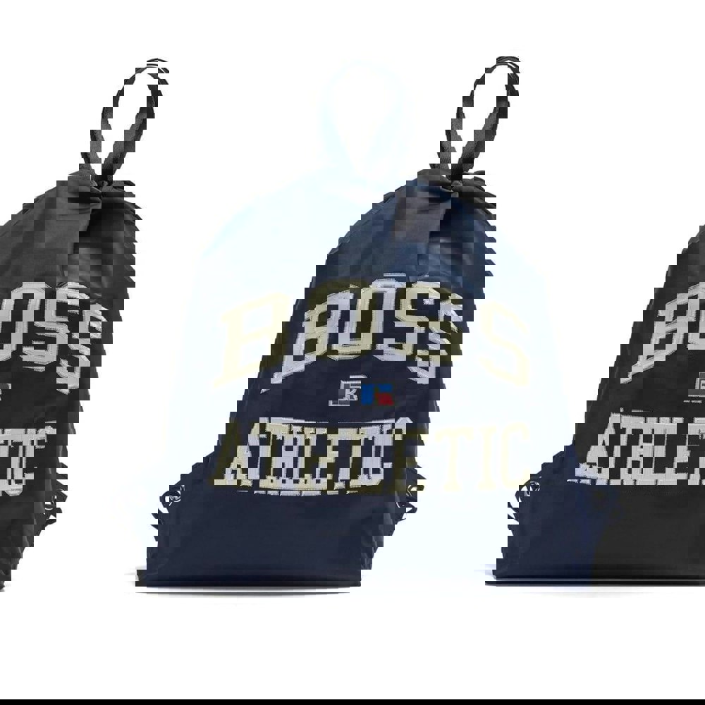 Hugo Boss Leather Drawstring Bag - Navy