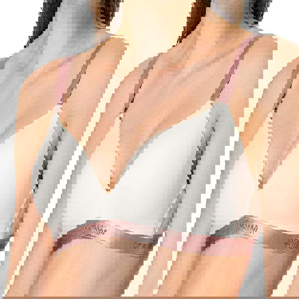 Emporio Armani Iconic Microfiber Padded Triangle Bra, Ivory