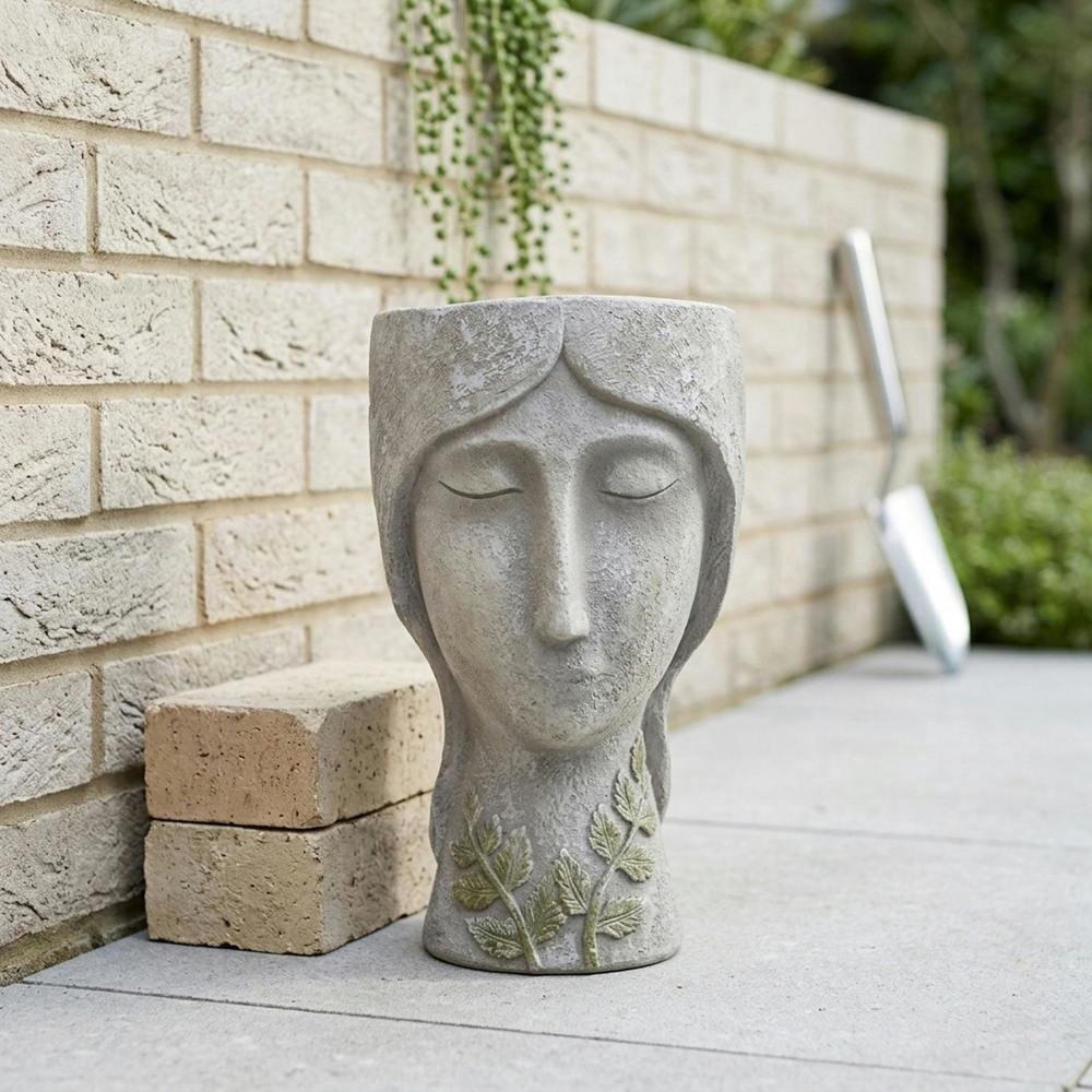 Garden Greatness Modern Lady Head in Hands Planter