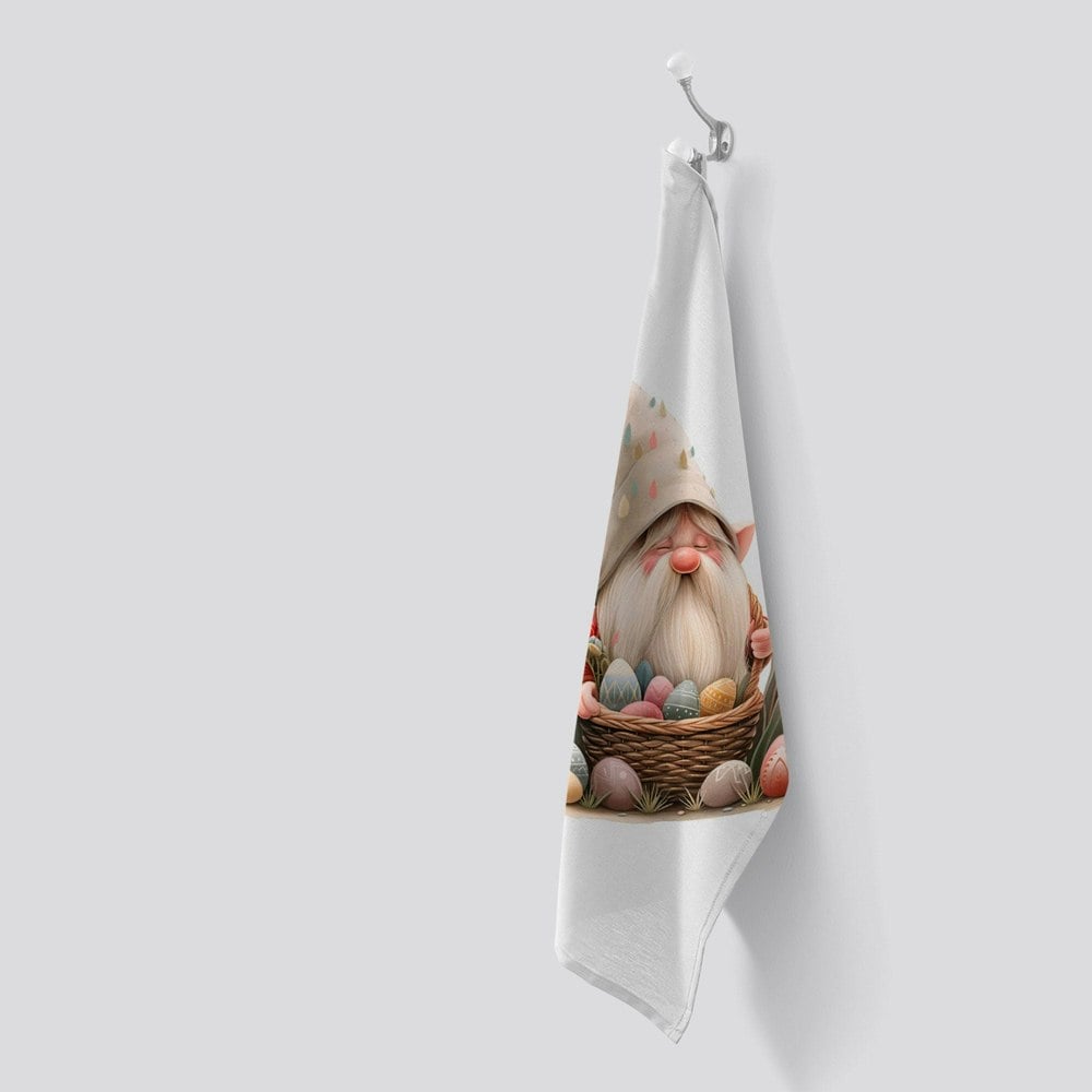 Warren Reed Easter Gnome Basket Tea Towel