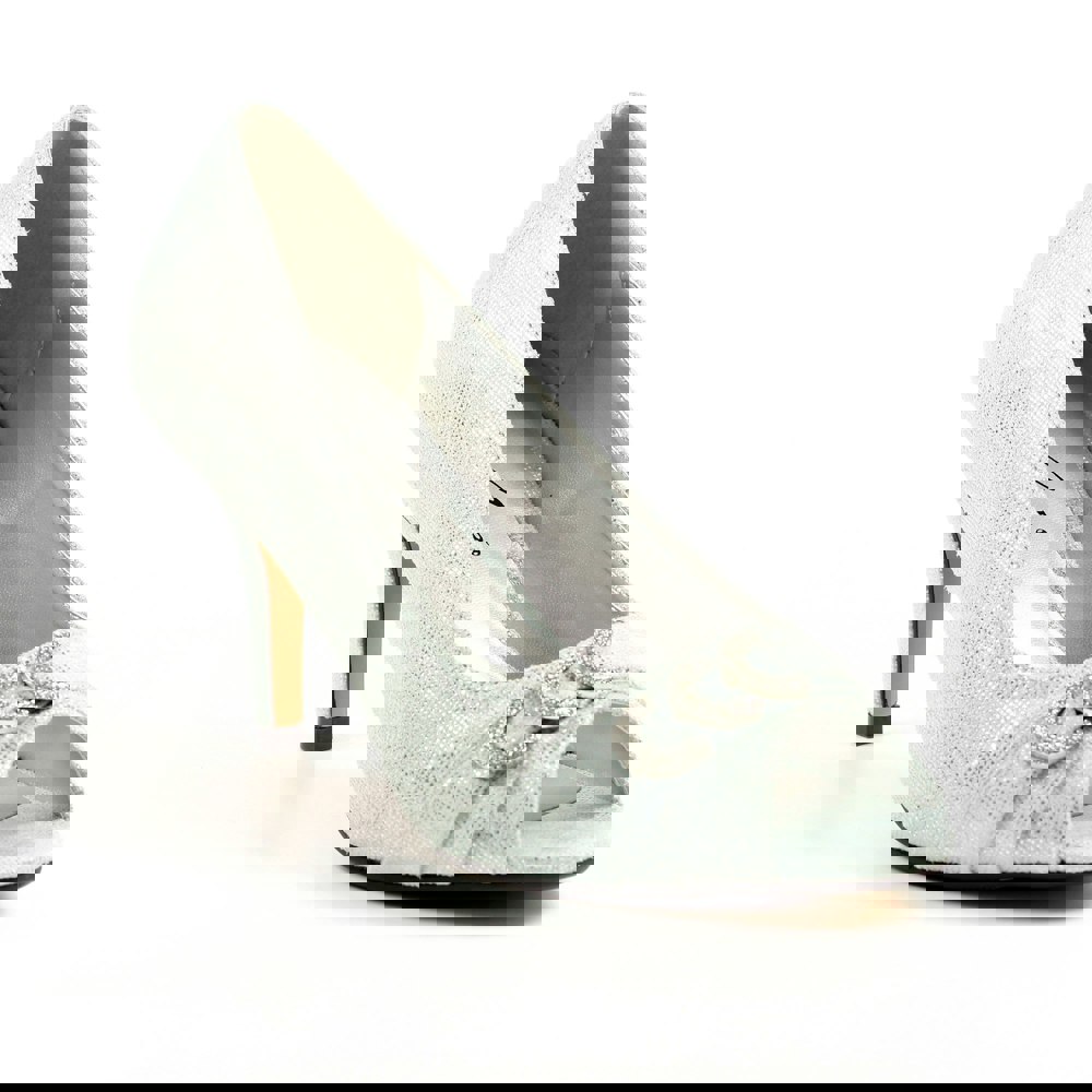 Lunar Women's Lyla Peep Toe Court Shoes - Silver