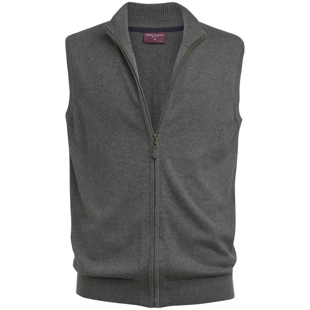 Brook Taverner Unisex Adult Lincoln Cotton Blend Knitted Gilet - Navy