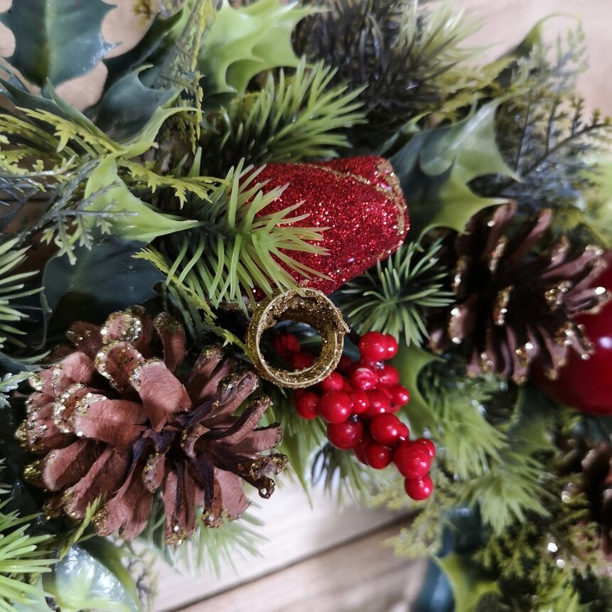 Samuel Alexander Premier 45cm Indoor / Outdoor Christmas Wreath Decoration - Red & Green