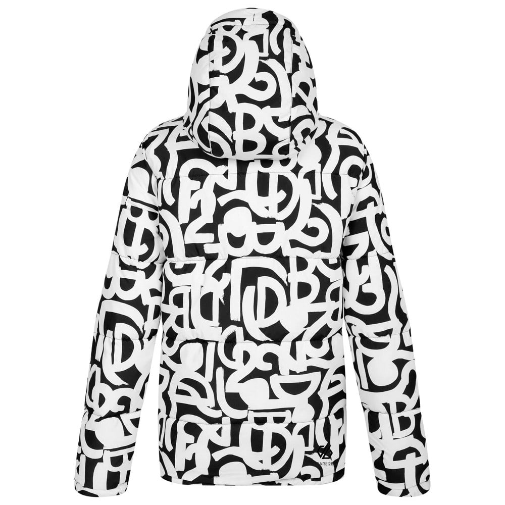 Dare 2B Womens/Ladies Society Graffiti Padded Jacket - Black/White