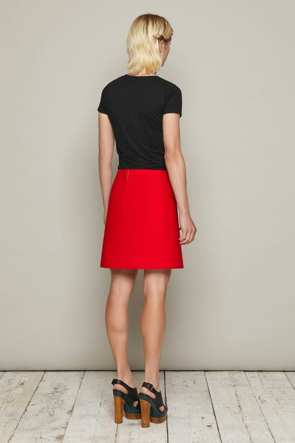 Bo Carter A Line Rhonda Skirt in Organic Cotton - Red