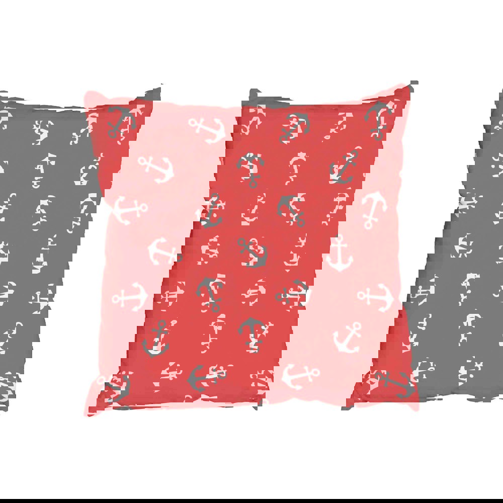 Benjamin Tate Design Anchors pattern red (Outdoor Cushion)