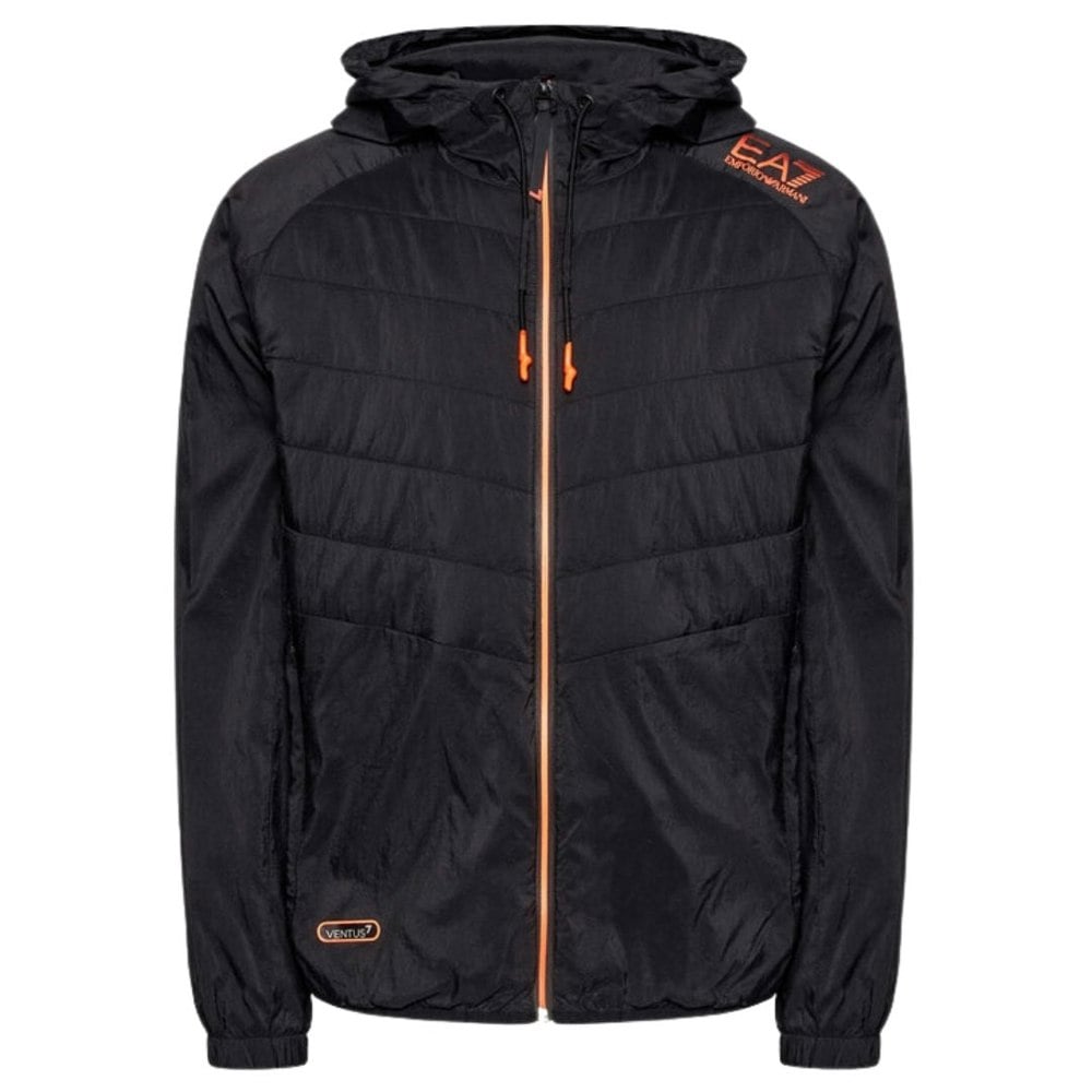 Emporio Armani Lightweight Hooded Black Bomber Jacket