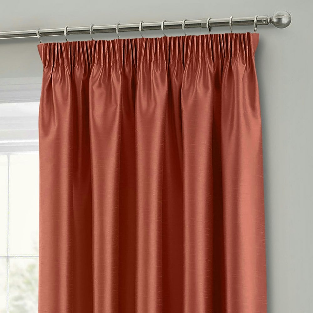 Intimates Faux Silk Pencil Pleat Curtains - 117cm x 182cm