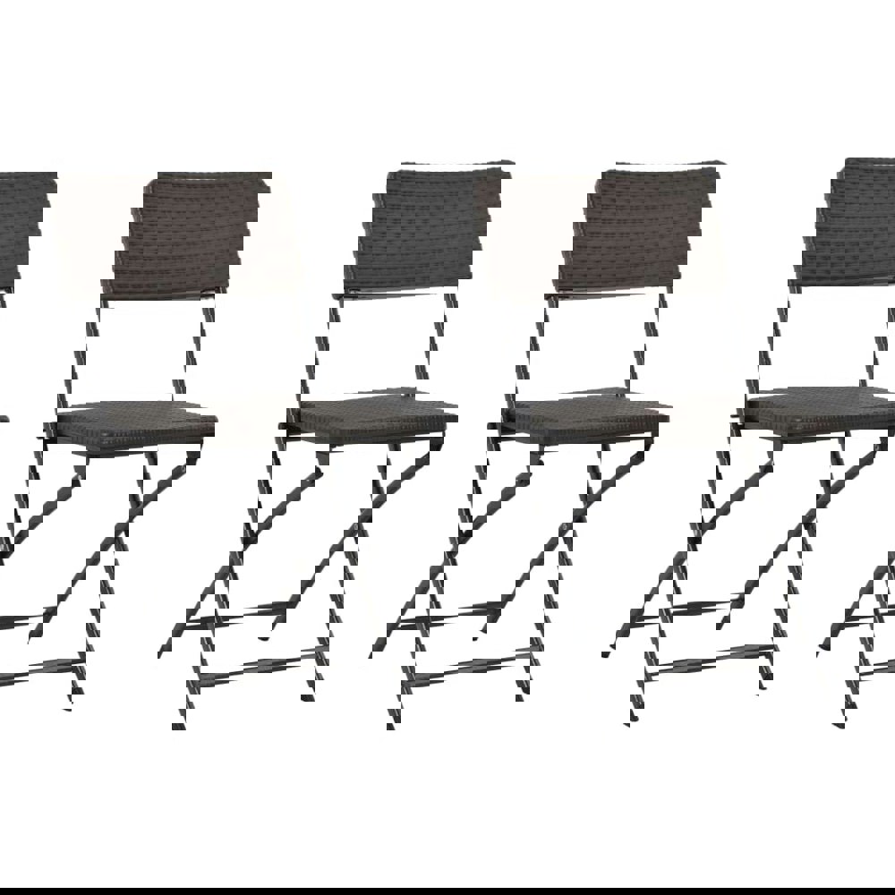 Berkfield Folding Garden Chairs 2 pcs HDPE and Steel Brown