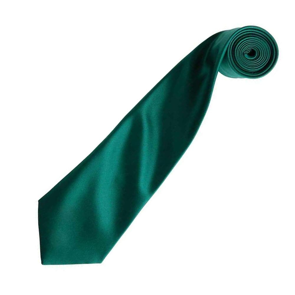 Premier Unisex Adult Colours Satin Tie - Bottle Green