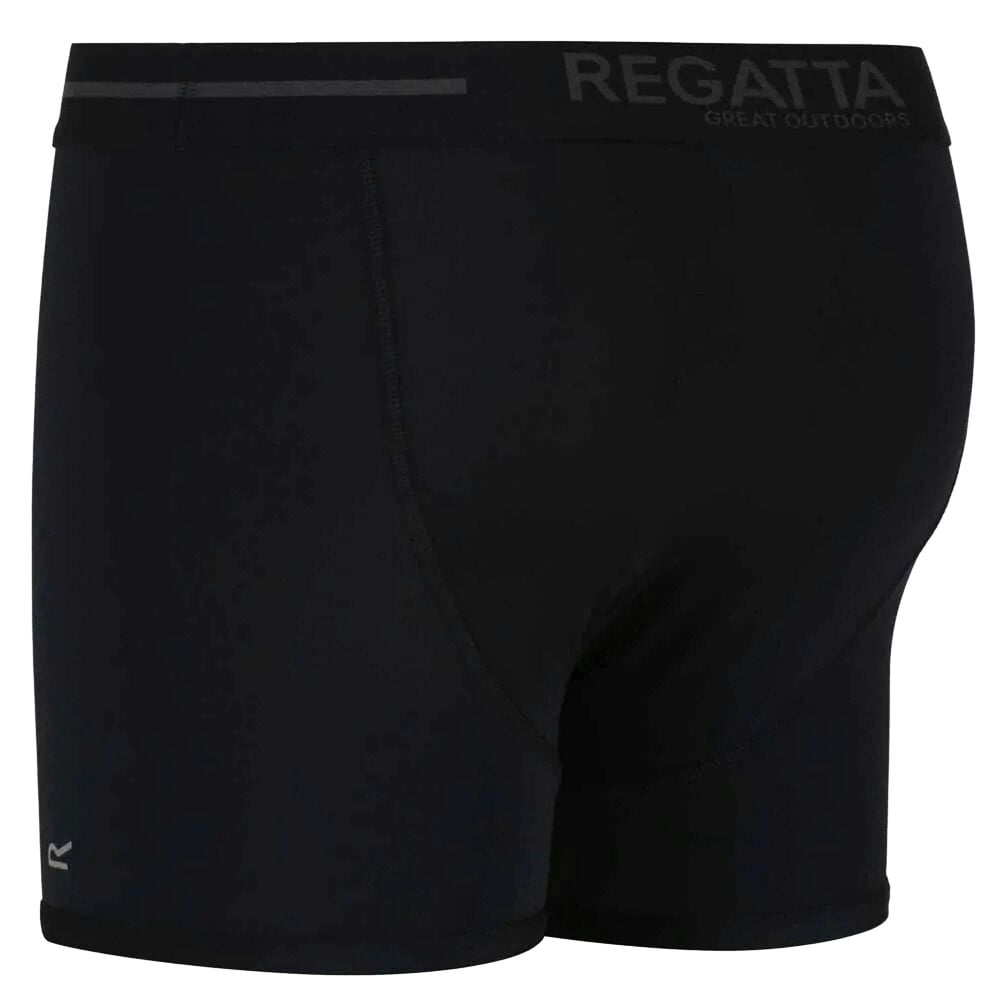 Regatta Mens Performance Boxer Shorts (3 Pack) - Ebony/Navy/Black - L UK - Ebony/Navy/Black - 87% Polyester/13% Elastane