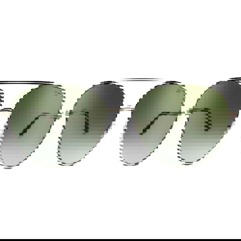 BMW Shiny Rose Gold Framed Gradient Green Lensed Sunglasses