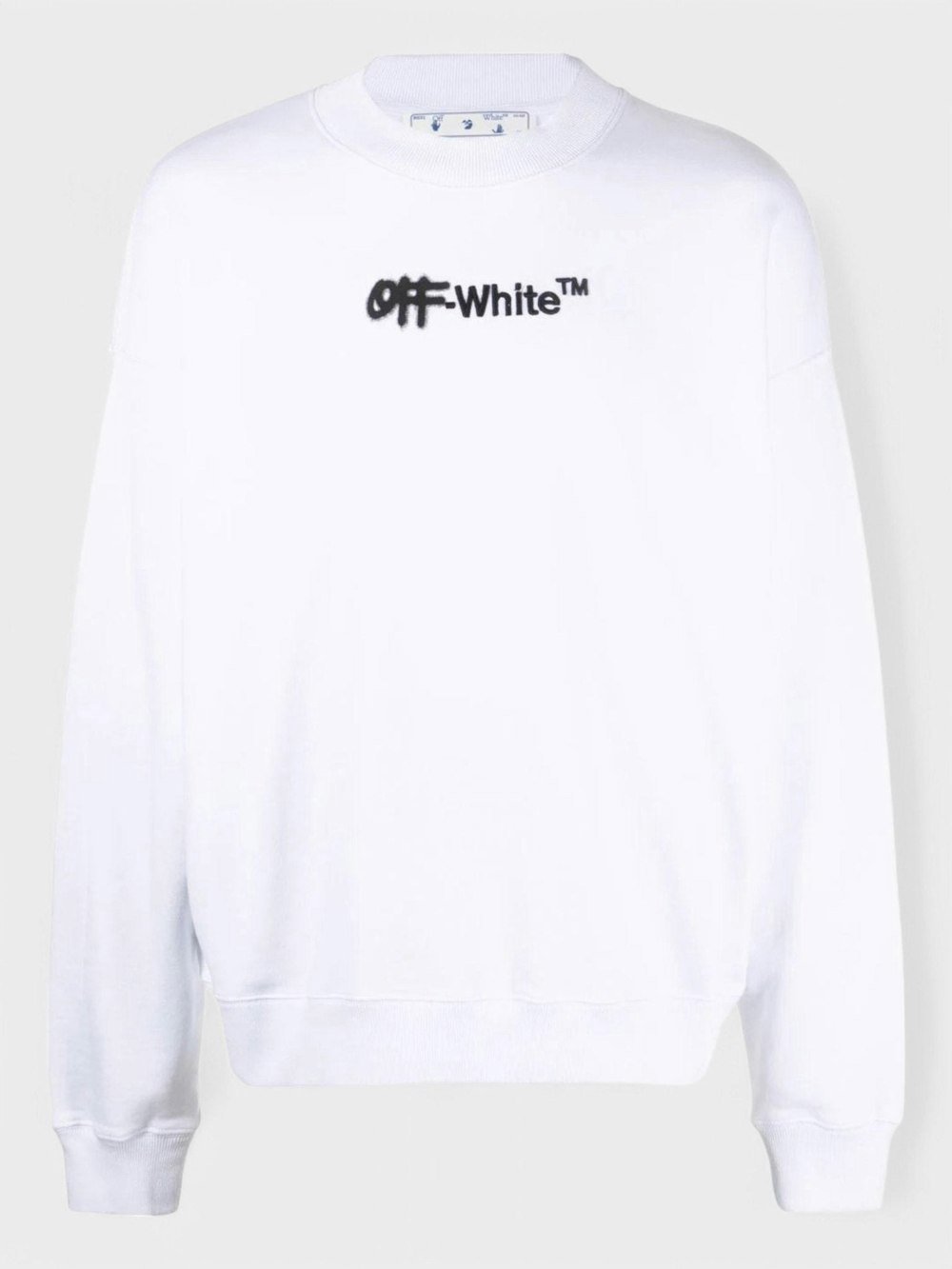 Off - White Spray Helv Skate Crewneck White - Supplied FashionOFF WHITE