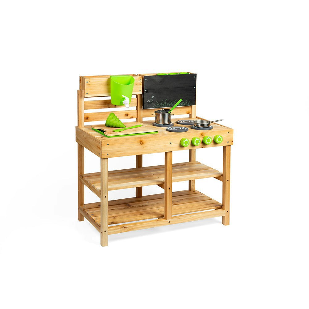 Bigjigs Toys Wooden Mud Kitchen, Complete with Sink And Accessories