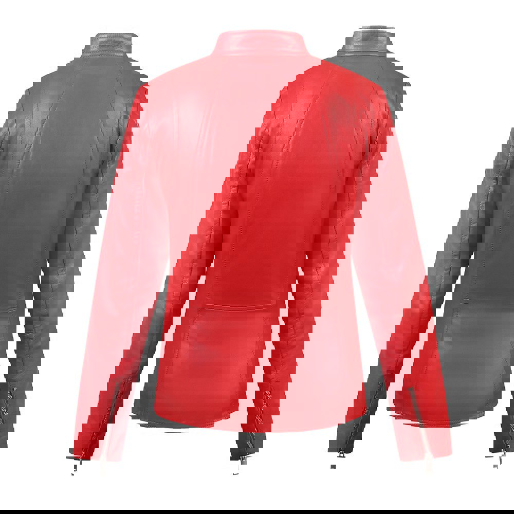 PRIMEHIDE Racer Leather Jacket Celine Red