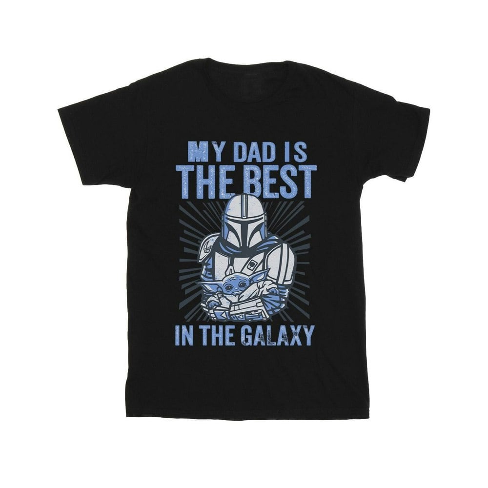 Star Wars Boys Mandalorian Best Dad T-Shirt - Black
