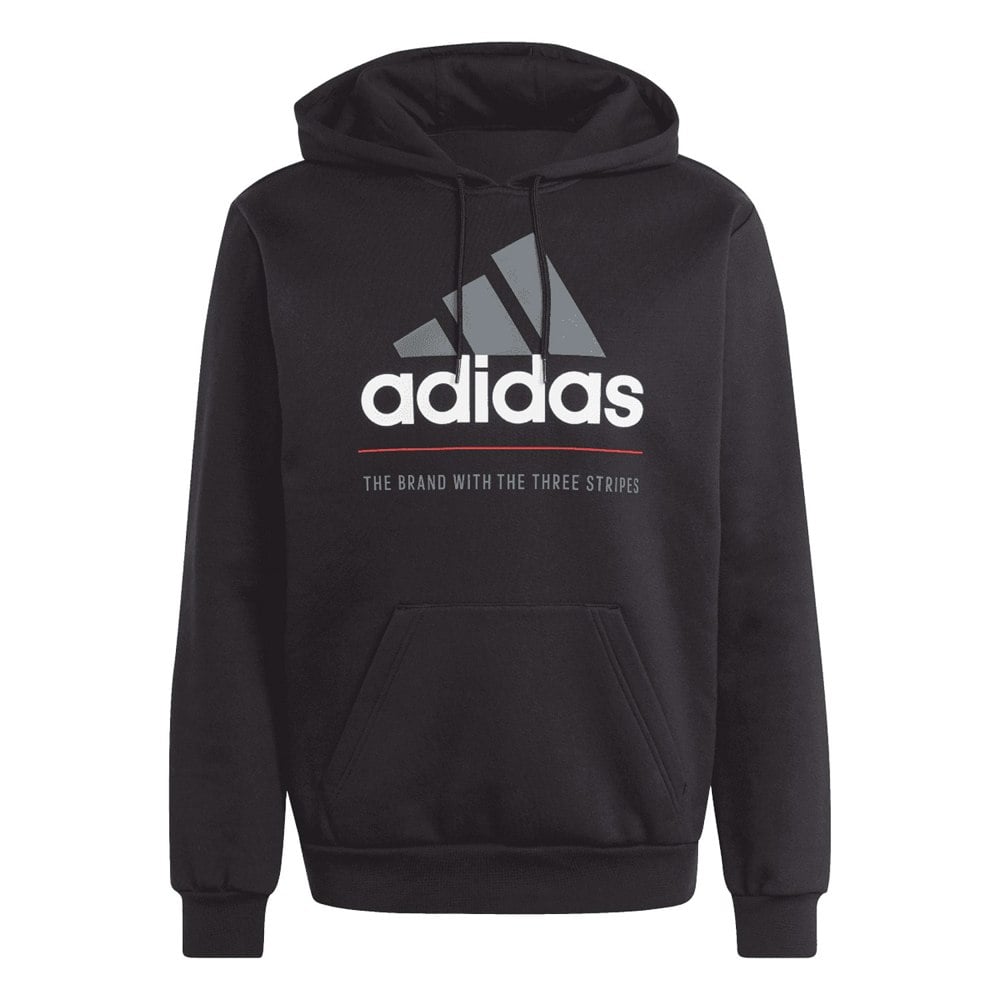 Adidas Mens Fleece Hooded Tracksuit - Black