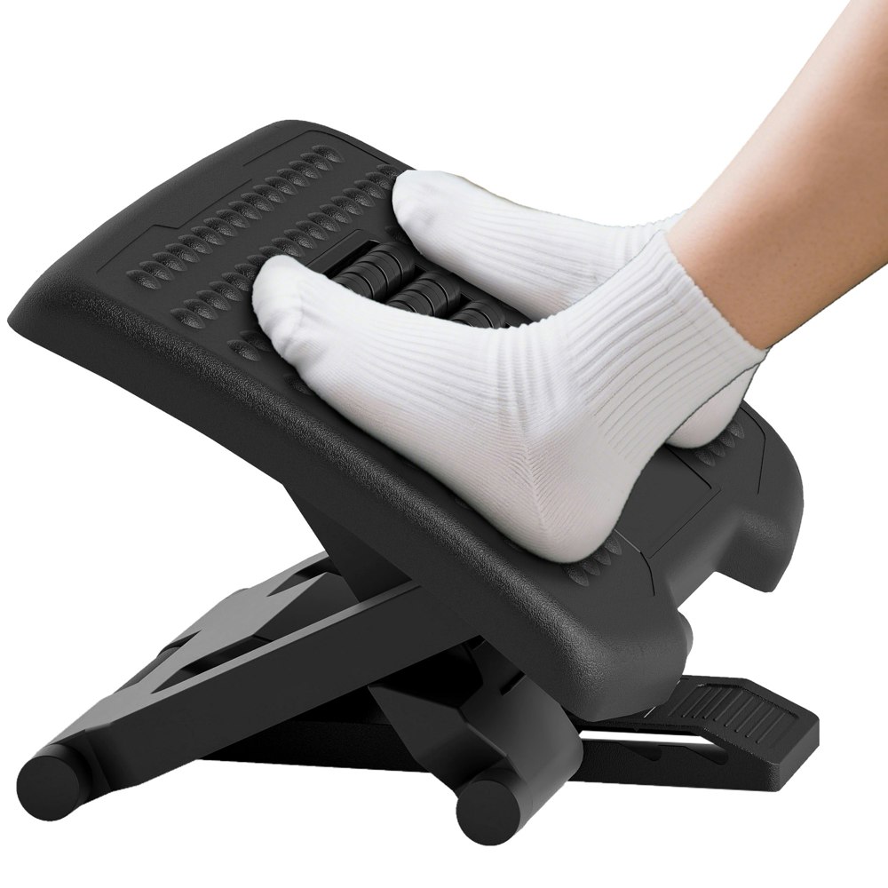 Footrest Function HOMCOM Foot Rest for Under Desk with Massage Function, | Rackhams