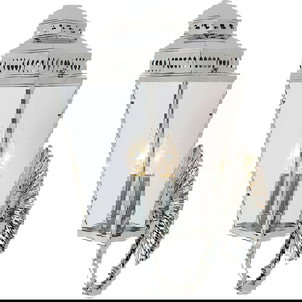 Outdoor IP44 3 Bulb Wall Light Highly Polished Nickel LED E14 60W Loops