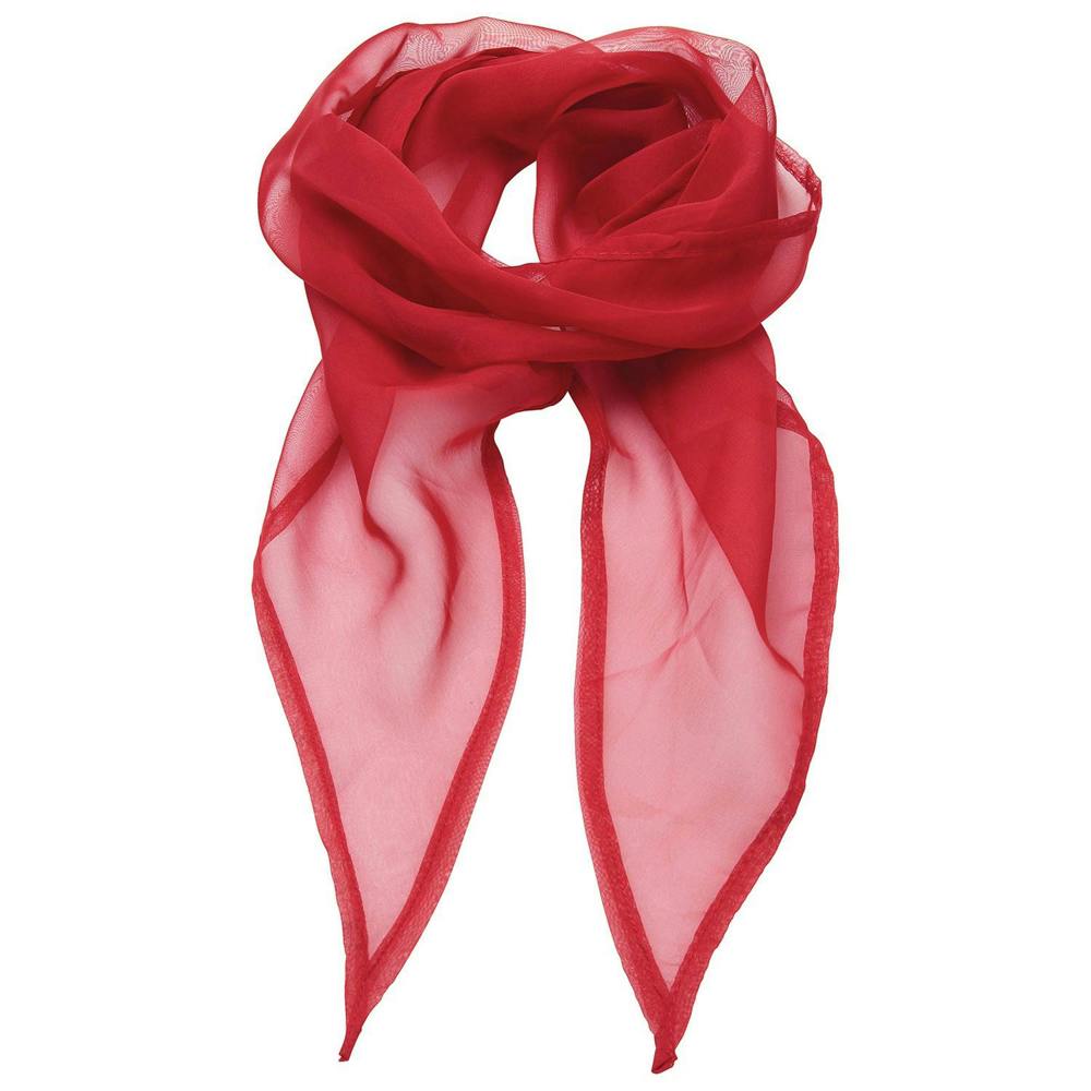 Premier Unisex Adult Colours Chiffon Scarf - Red - One Size - Red - 100% Polyester