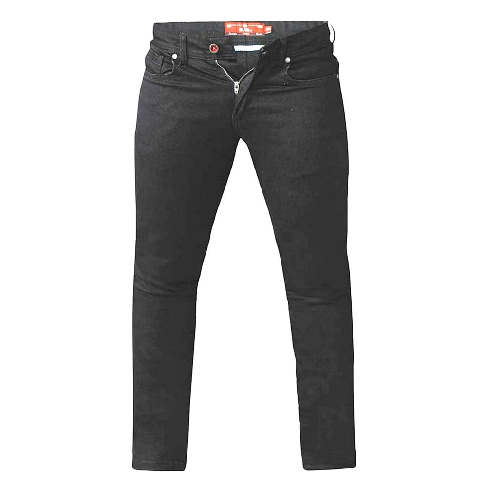 Duke Mens D555 Claude Stretch Tapered Stretch Kingsize Jeans - Black