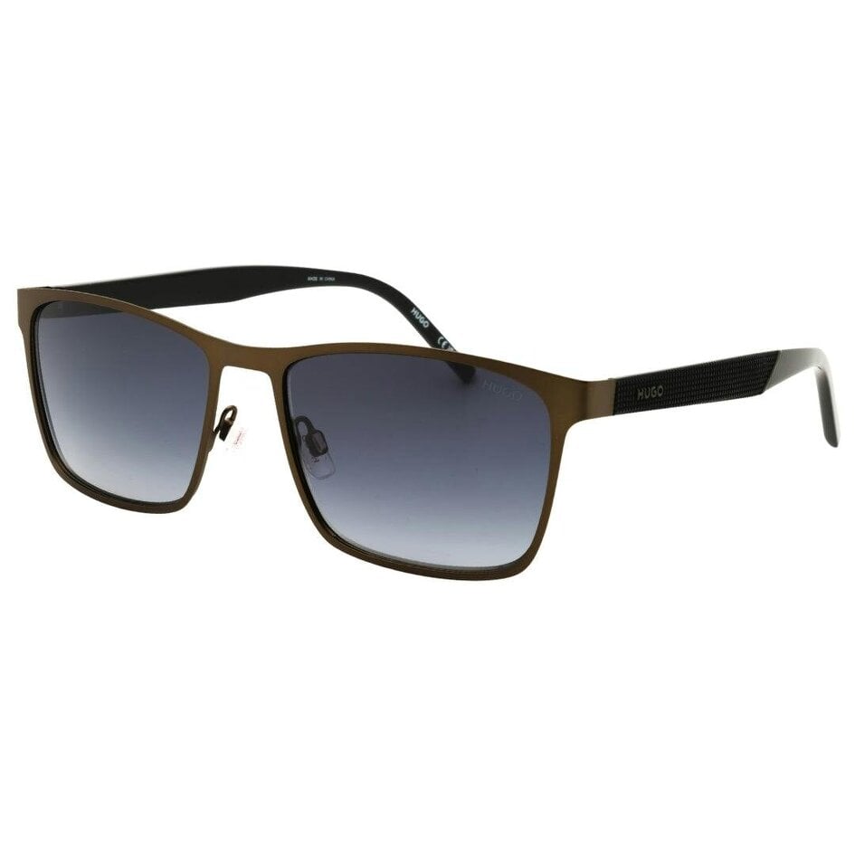 Hugo Boss Matte Ruthenium Black Frame Grey Gradient Lens Sunglasses