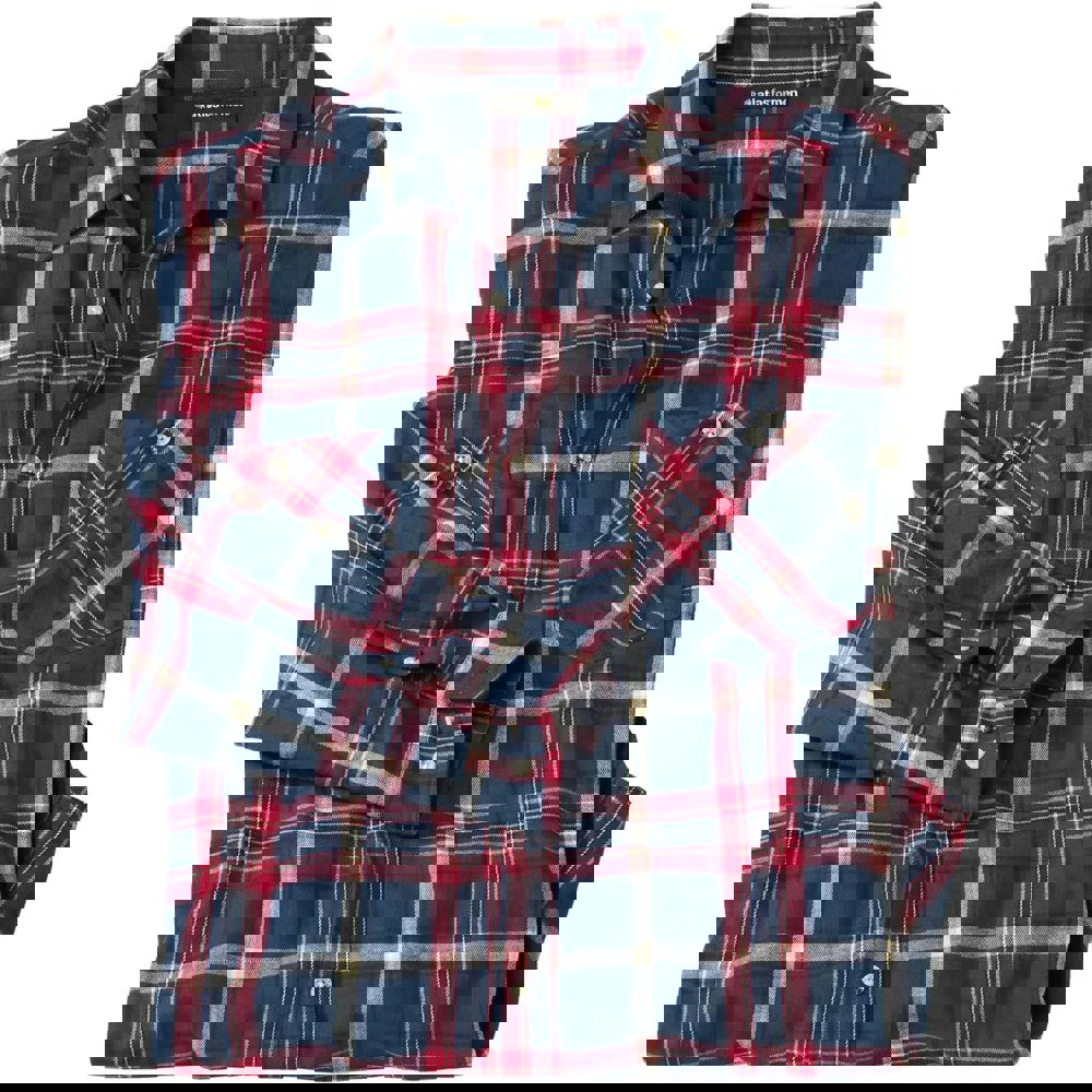 Atlas For Men Mens Checked Flannel Shirt - Blue/Red/Beige