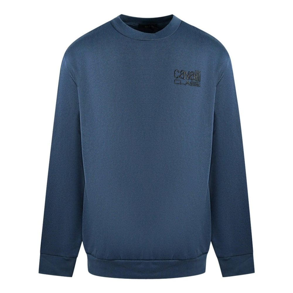 Roberto Cavalli Cavalli Class Print Logo Jumper - Navy Blue