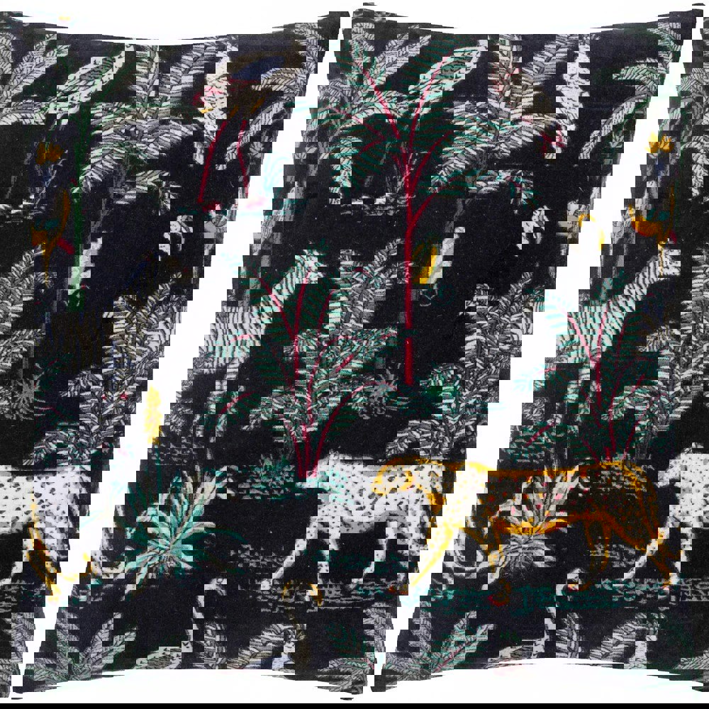 Wylder Tropics Wilds Cotton Tropical Cushion Cover - Black