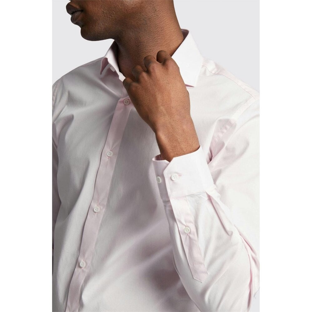 Limehaus Slim Fit Poplin Single Cuff Cutaway Collar Shirt