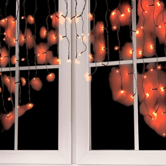Garden Greatness 100 Curved LED Halloween Curtain Lights