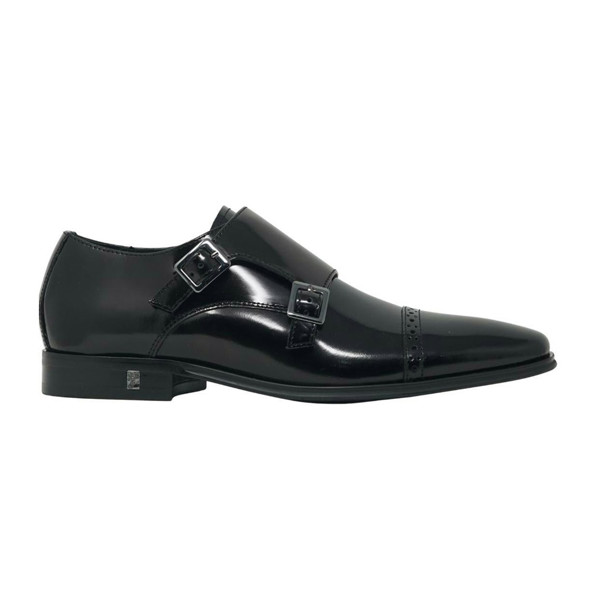 Versace Collection Leather Monk Shoes - Black