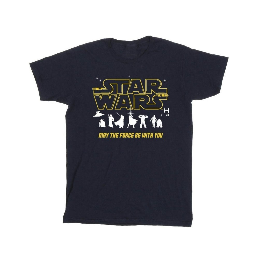 Star Wars Mens Silhouettes Force T-Shirt - Navy Blue