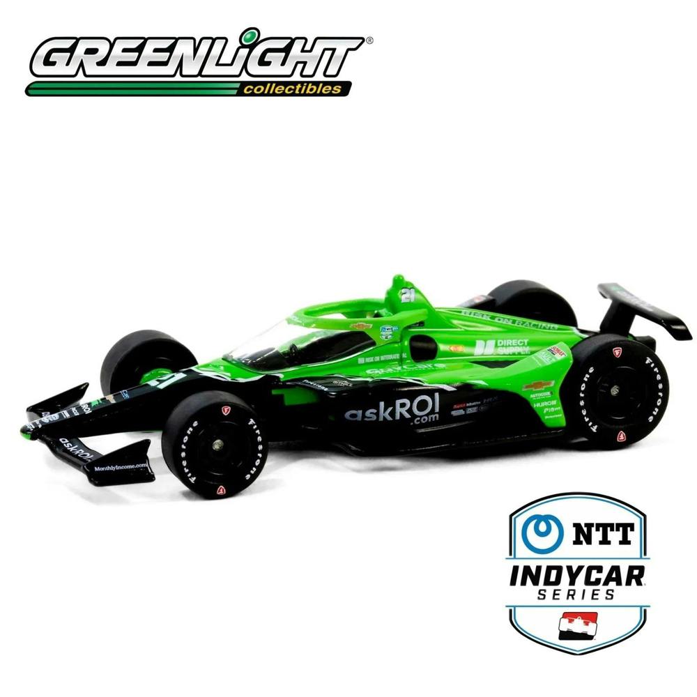 MCSlots Rinus Veekay #21 2024 Indycar Ed Carpenter Racing 1:64 Scale Greenlight 11605